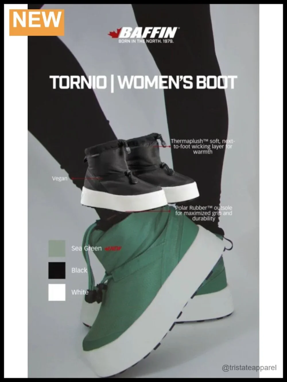Baffin Tornio Waterproof Insulated Snow Boots Nylon Upper Slip-Resistant Base